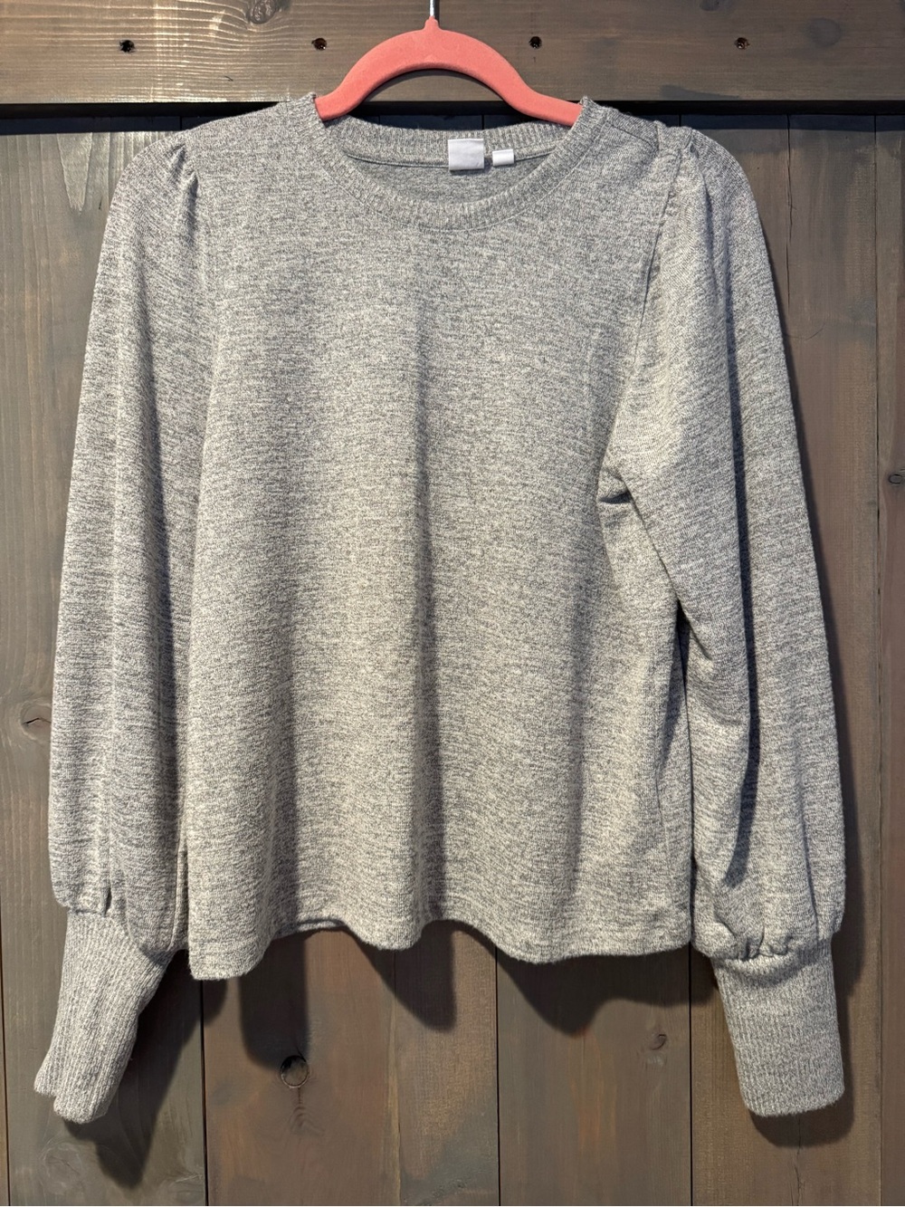 GAP Heather Gray Puff-Sleeve Sweatshirt
